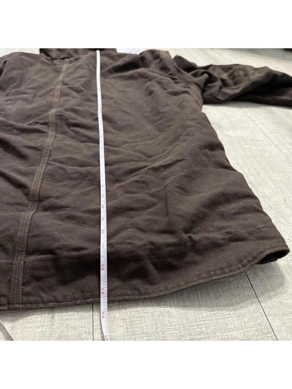 Carhart Coat C95 Dk Brown Duck Sherpa Lined Hooded Sandstone RIPCO Jacket Men XL - Picture 5 of 12